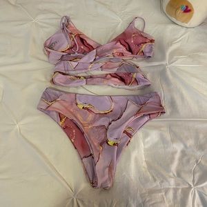 pink marble shein bikini
